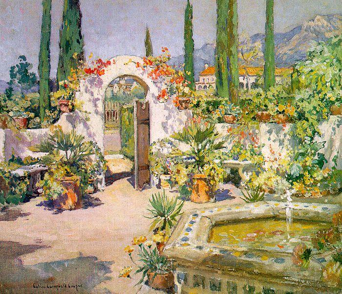 Colin Campbell Cooper A Santa Barbara Courtyard France oil painting art